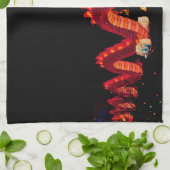 Drache der glühenden Chinesischen Parade Geschirrtuch (Gefaltet)