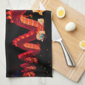 Drache der glühenden Chinesischen Parade Geschirrtuch (Viertel Falte)