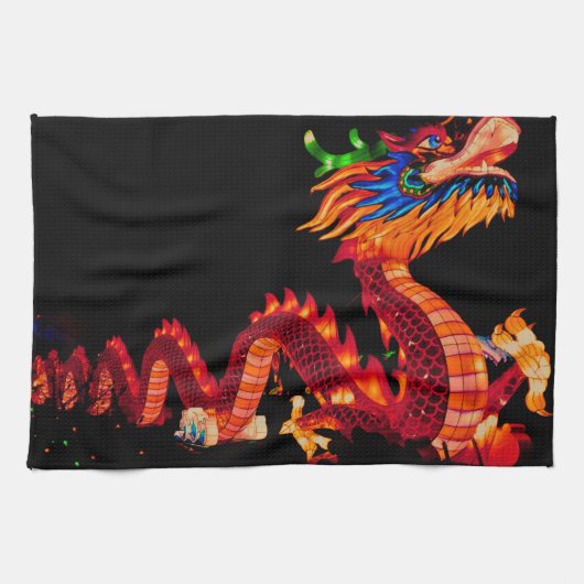 Drache der glühenden Chinesischen Parade Geschirrtuch (Horizontal)
