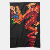 Drache der glühenden Chinesischen Parade Geschirrtuch (Vertikal)