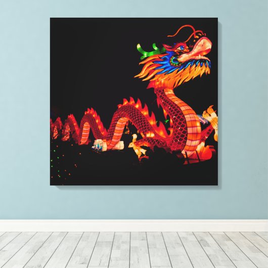 Drache der glühenden Chinesischen Parade Leinwanddruck (Insitu (Holzboden))