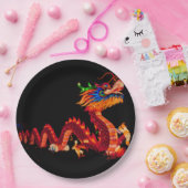 Drache der glühenden Chinesischen Parade Pappteller (Party)