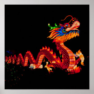 Drache der glühenden Chinesischen Parade Poster