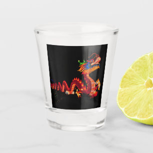 Drache der glühenden Chinesischen Parade Schnapsglas