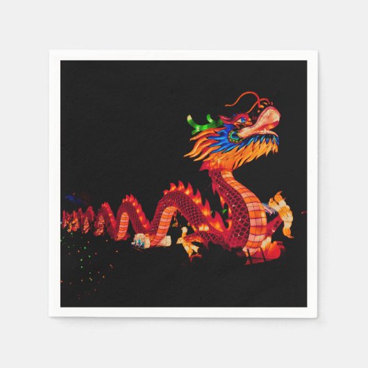 Drache der glühenden Chinesischen Parade Serviette (Vorderseite)