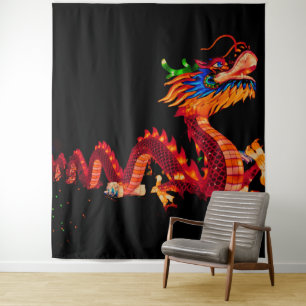 Drache der glühenden Chinesischen Parade Wandteppich