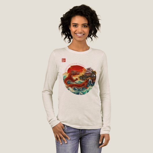 Drache der Krimson Sun Tri-Blend Shirt (Volle Vorderseite)