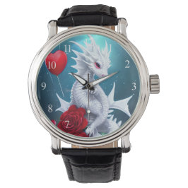 Drache der Liebe White Valentine Armbanduhr