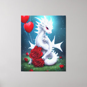 Drache der Liebe White Valentine Leinwanddruck