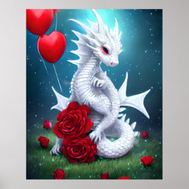 Drache der Liebe White Valentine Poster