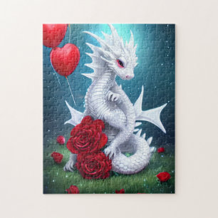 Drache der Liebe White Valentine Puzzle