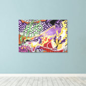 Drache der Lotus Stretched Canvas Print Leinwanddruck (Insitu (Holzboden))