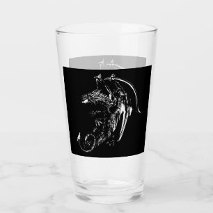 Drache der Nacht Fantasy Gothic Mythische Kunst Glas