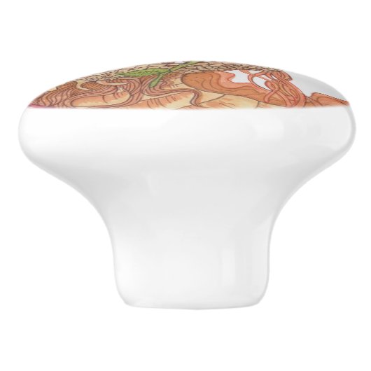 Drache der Naturschätze Keramikknauf (Seitenansicht)