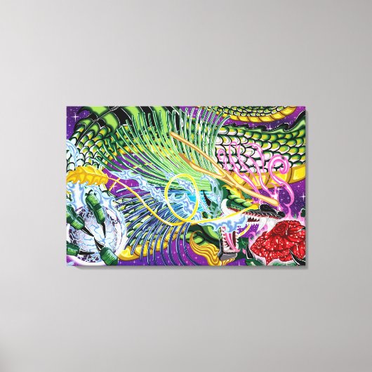 Drache der Rose Stretched Leinwand Art Prints (Vorderseite)