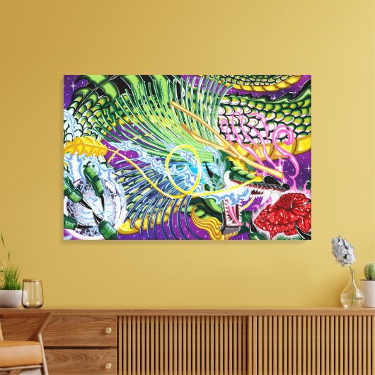 Drache der Rose Stretched Leinwand Art Prints (Insitu (Wohnzimmer))