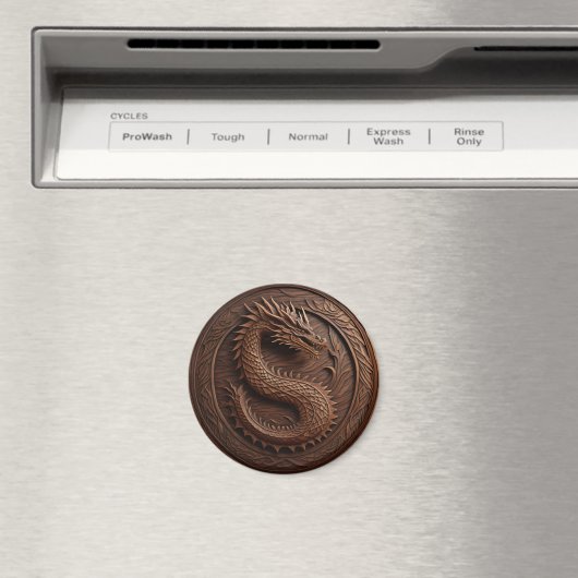 Drache der simulierten Holzschnitzerei Magnet (In Situ (Geschirrspüler))