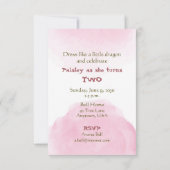 Drache der zwei Jahre alten Girl Einladung (Rückseite)