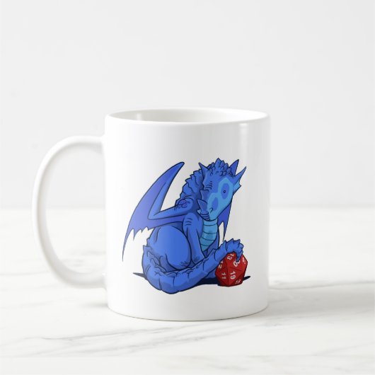 Drache des Blau-D20 Kaffeetasse (Links)