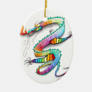 DRACHE DES FARBFILM-FIRE-BREATHING KERAMIKORNAMENT