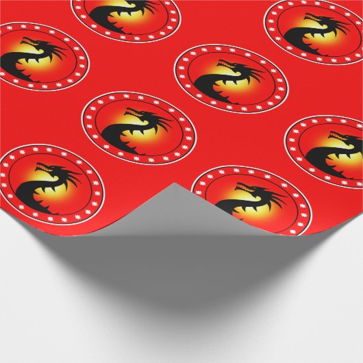 Drache des Jahres Geschenkpapier (Ecke)