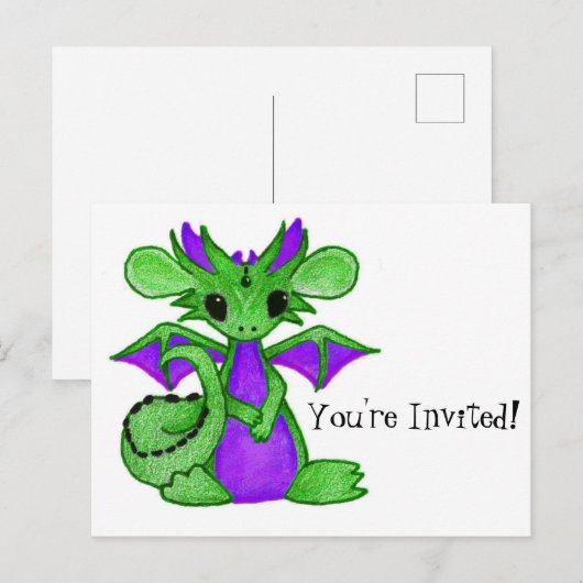 Drache des Kindes Einladungspostkarte (Vorne/Hinten)