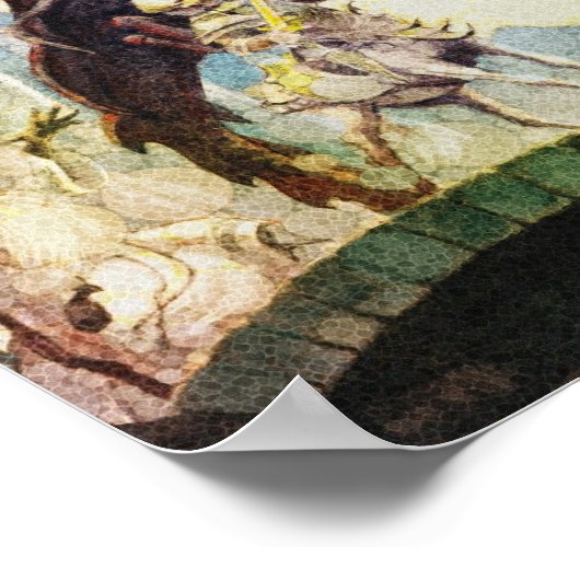 Drache des Kriegers im Zentrum Poster (Ecke)