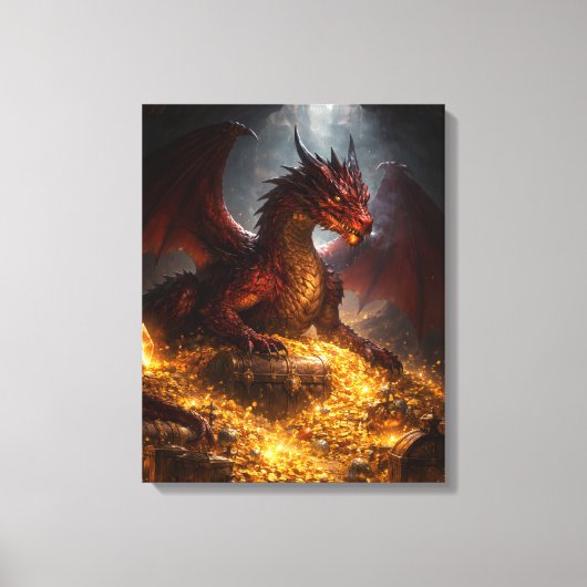 Drache des versteckten Schatzes Leinwanddruck (Vorderseite)