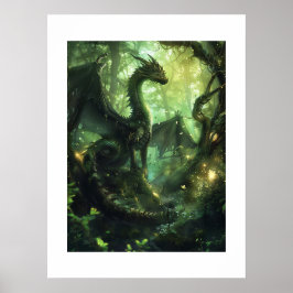 Drache des verzauberten Waldes Poster
