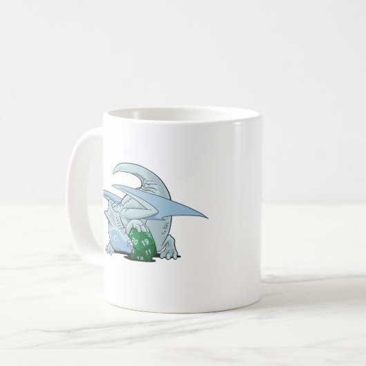 Drache des Weiß-D20 Kaffeetasse (Vorderseite Links)