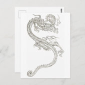 Drache, Drache, Fantasie, Skizze zeichnend Postkarte (Vorne/Hinten)