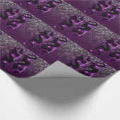 Drache-Drache-Schwarzes und Lila Geschenkpapier (Ecke)
