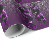 Drache-Drache-Schwarzes und Lila Geschenkpapier (Rolleneckpunkt)