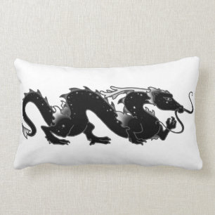 Drache-Drache Schwarzweiss Lendenkissen
