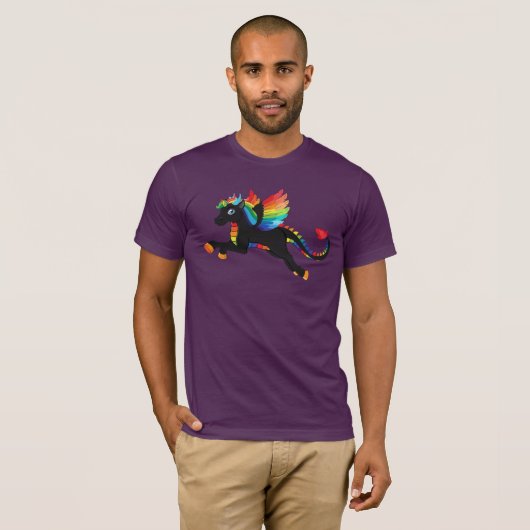 Drache-Einhorn-Regenbogen-Fliegen-Fabelwesen T-Shirt (Vorne ganz)
