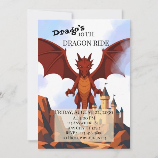 Drache Einladung (Vorderseite)