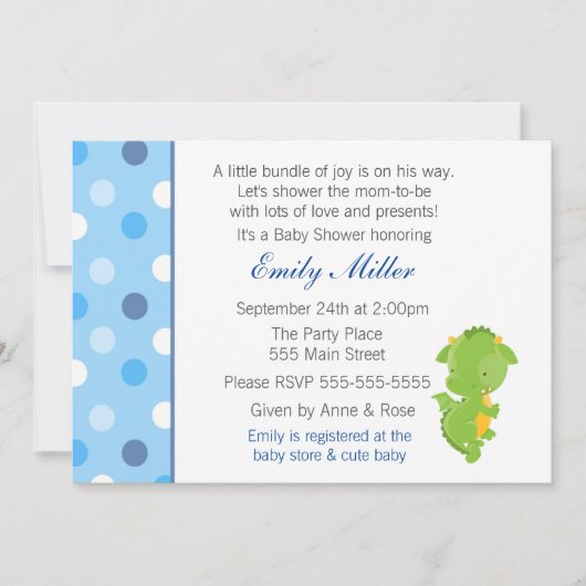 Drache-Einladungs-Baby-Dusche Einladung (Vorderseite)