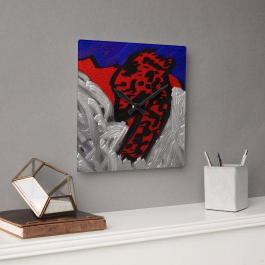 Drache Engel Quadratische Wanduhr (Büro)