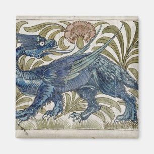 "Drache" Entwurf für eine Fliese (w/c auf Papier) Magnet
