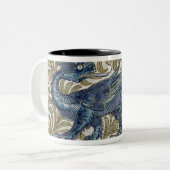 "Drache" Entwurf für eine Fliese (w/c auf Papier) Zweifarbige Tasse (Vorderseite Links)