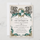 Drache Fantasy Schild Hochzeit Einladung (Vorderseite)