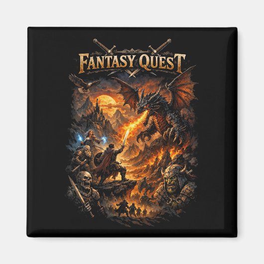 Drache feu Quest Magnet (Vorne)