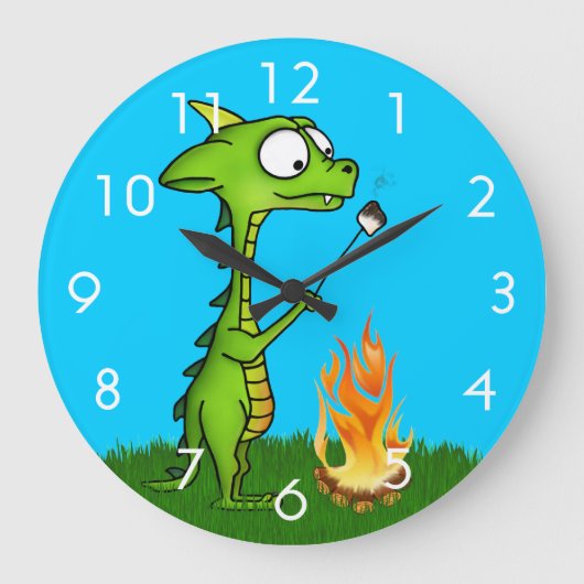 Drache-Feuer Große Wanduhr (Vorderseite)