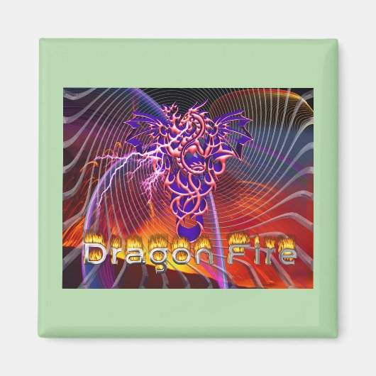 Drache Feuer Magnet (Vorne)