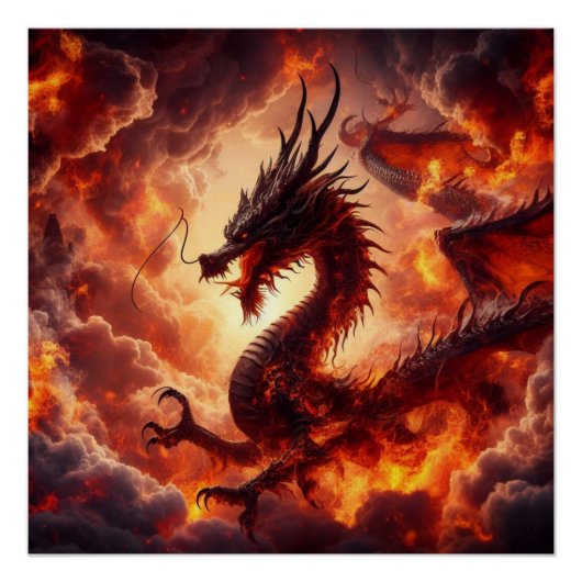 Drache Feuer Poster (Vorderseite)