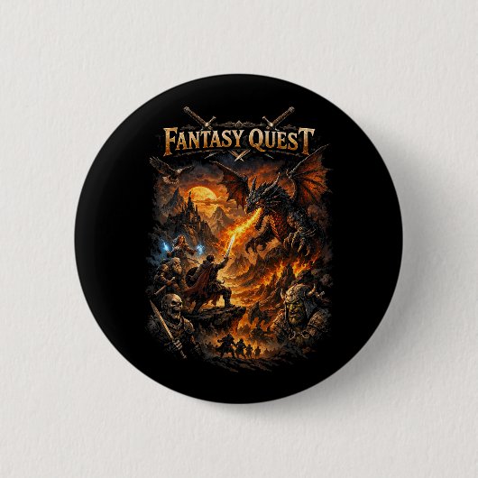 Drache feuers Quest Button (Vorderseite)