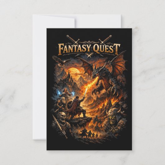 Drache feuers Quest Dankeskarte (Vorderseite)
