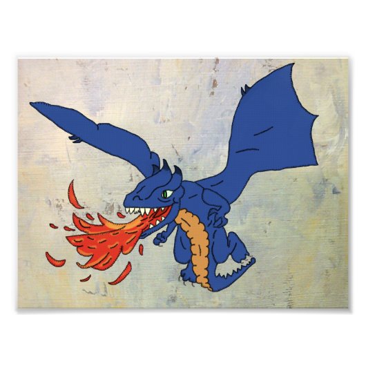 Drache Feuerspeier Fotodruck (Vorne)