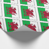 Drache-Flagge Wales Waliser Geschenkpapier (Ecke)