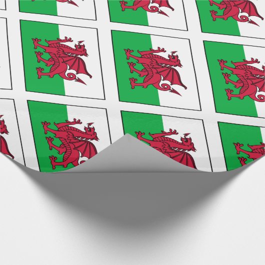 Drache-Flagge Wales Waliser Geschenkpapier (Ecke)